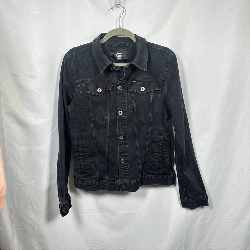 G-Star RAW 3301 Slim Trucker Denim Jacket Stretch Black Size M Men's Streetwear - Picture 3 of 11